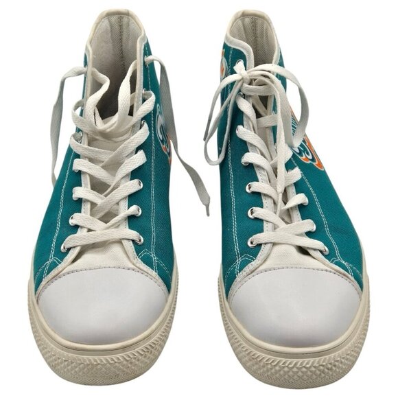 Miami Dolphins NFL Men's High Top Big Logo Canvas Shoes Size 11 Men's - Picture 2 of 11